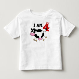 4e verjaardagsfeestje cadeau, dansende koe kinder shirts
