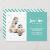 4e verjaardagsfeestje nummer 4 aangepaste fotocoll kaart (Voorkant / Achterkant)