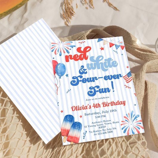 4e verjaardagsfeestje uitnodiging - 4 juli