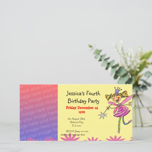 4e verjaardagsfeestje voor meisje (prinses fee) (Staand voorkant)