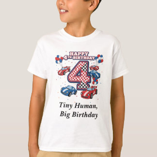 4e verjaardagsraceauto gepersonaliseerd Two Fast T-shirt