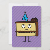 4e verjaardagstaart met kaarsen kaart (Voorkant)
