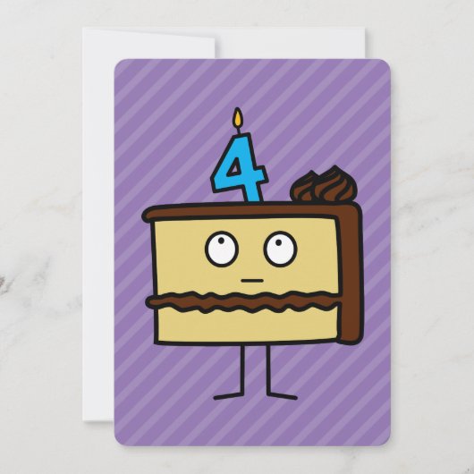4e verjaardagstaart met kaarsen kaart (Voorkant)
