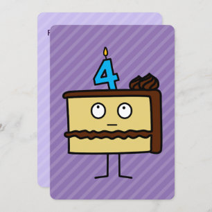 4e verjaardagstaart met kaarsen kaart