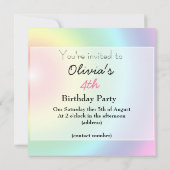 4e verjaardagsuitnodiging meisje kaart (Achterkant)