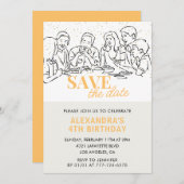 4e verjaardagsuitnodigingen Save the date Lunch Kaart (Voorkant / Achterkant)