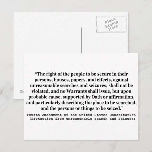 4e wijziging van de grondwet van de Verenigde Stat Briefkaart (Voorkant / Achterkant)