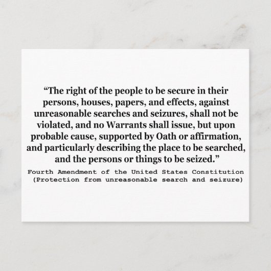 4e wijziging van de grondwet van de Verenigde Stat Briefkaart (Voorkant)