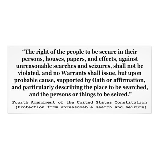 4e wijziging van de grondwet van de Verenigde Stat Foto Afdruk (Voorkant)