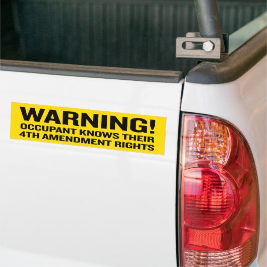 4e wijziging Waarschuwingsstickers Bumpersticker (Op Truck)