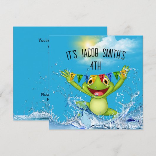 4e zeepbokskikker in water kaart (Voorkant / Achterkant)