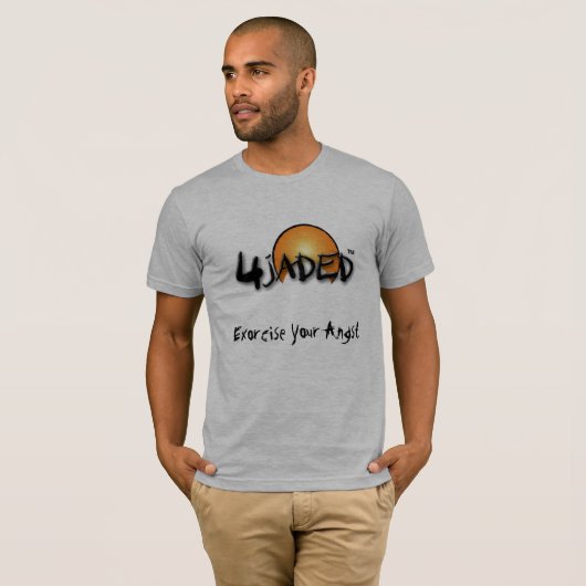 4Gangde Mannen T-Shirt Grey met tekst (Voorkant volledig)