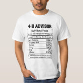 4H Advisor Nutritional Facts Tshirt (Voorkant)