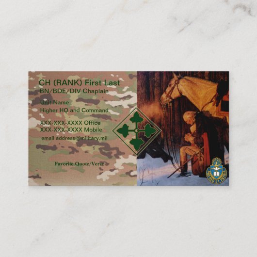 4ID Chaplain Visitekaartje (Voorkant)