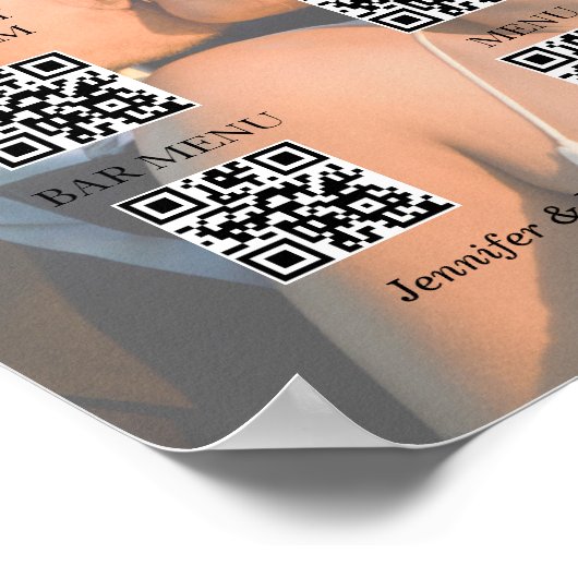 4in1 Ceremony&Seitting Chart&Bar&Menu QR-codefoto Poster (Hoek)