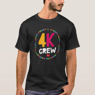 4k Crew Squad Team Leraar Kleuterschool Kinder Ele T-shirt