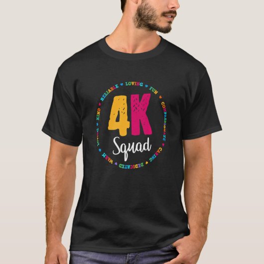 4k Squad Crew Team Leraar Kleuterschool Kinder Ele T-shirt (Voorkant)