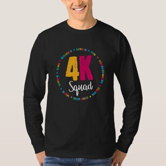 4k Squad Crew Team Leraar Kleuterschool Kinder Ele T-shirt (Voorkant)