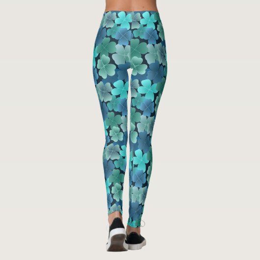 4Leaf in blauw Leggings (Achterkant)