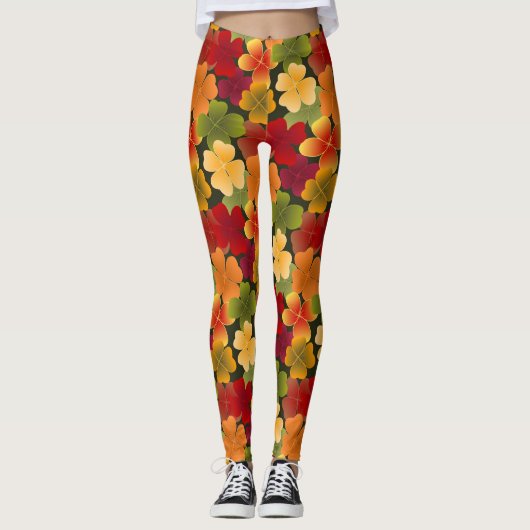 4Leaf in herfstkleuren Leggings (Voorkant)