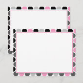 #4Modern roze grijze cirkels Recipkaarten Briefkaart (Voorkant / Achterkant)