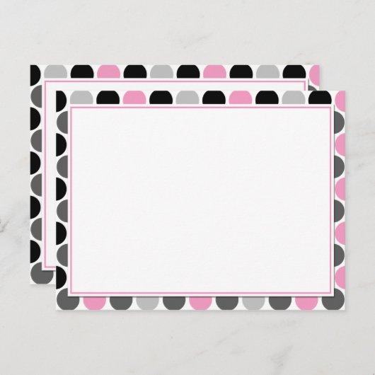 #4Modern roze grijze cirkels Recipkaarten Briefkaart (Voorkant / Achterkant)