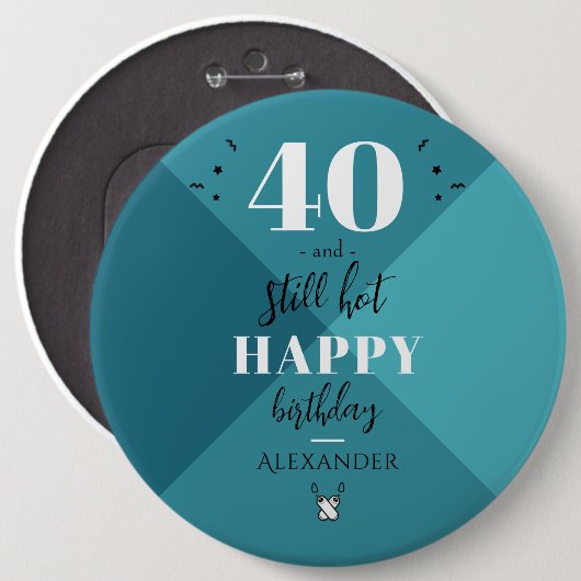 4O en nog warm Ronde Button 6,0 Cm (Voorkant /achterkant)