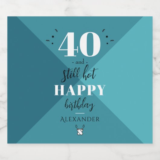 4O en nog warm Sparkling Wijnetiket (Enkel label)