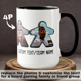4P Aangepaste Foto Meeple Board Game Group Mok