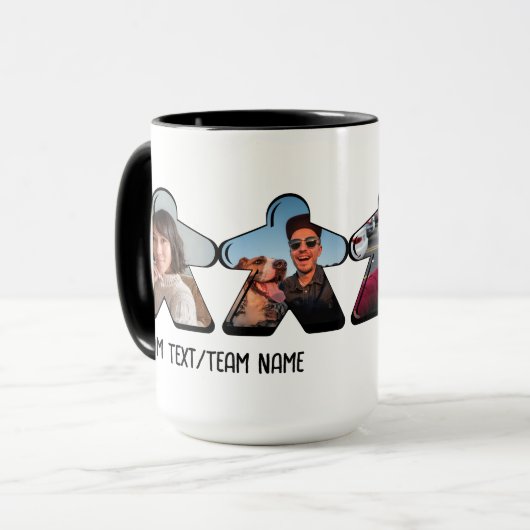 4P Aangepaste Foto Meeple Board Game Group Mok (Voorkant links)