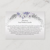 #4Paarse Silver Grey Bloemen Detail Behuizing Kaar Informatiekaartje (Achterkant)