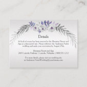 #4Paarse Silver Grey Bloemen Detail Behuizing Kaar Informatiekaartje (Voorkant)