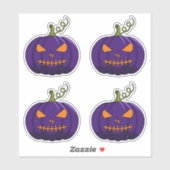 4PC Pompoen Stickers - Halloween Jack-o'-Lantern (Vel)