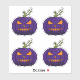 4PC Pompoen Stickers - Halloween Jack-o'-Lantern