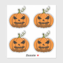 4PC Pompoen Stickers - Halloween Jack-o'-Lantern