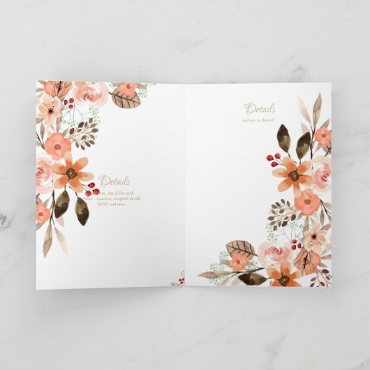 4pg Bloemige DOOP Uitnodigingen - Programma (Binnen)