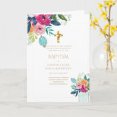 4pg Floral BAPTISM-uitnodigingen - Programma (Gele Bloem)