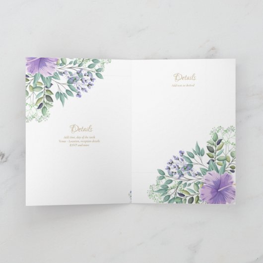 4pg Floral BAPTISM-uitnodigingen - Programma (Binnen)