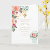 4pg Floral BAPTISM-uitnodigingen - Programma (Gele Bloem)