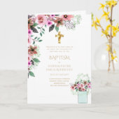 4pg Floral BAPTISM-uitnodigingen - Programma (Gele Bloem)