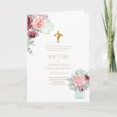4pg Floral BAPTISM-uitnodigingen - Programma (Voorkant)