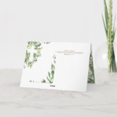 4pg Floral Cross Greenery Wedding Invite Programme Kaart (Achterkant)