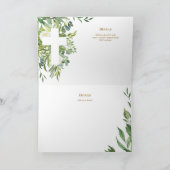 4pg Floral Cross Greenery Wedding Invite Programme Kaart (Binnen)