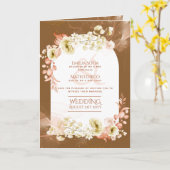 4pg Hispanic Bloem Bruiloftsprogramma Tweetalig Ch Kaart (Gele Bloem)