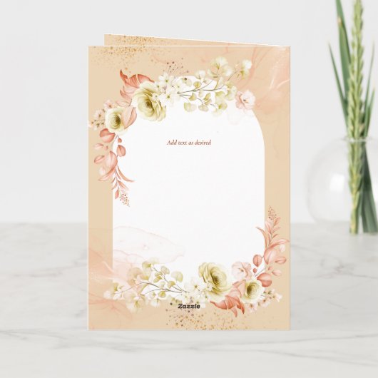 4pg Hispanic Bloem Bruiloftsprogramma Tweetalig Ch Kaart (Achterkant)