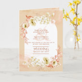 4pg Hispanic Bloem Bruiloftsprogramma Tweetalig Ch Kaart (Gele Bloem)