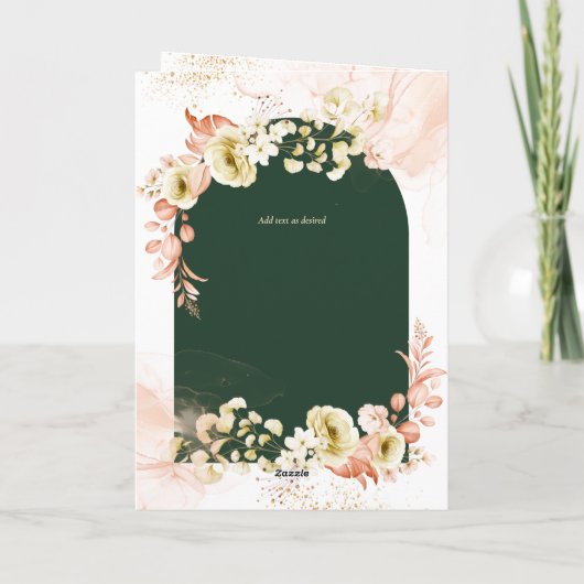 4pg Hispanic Bloemen Huwelijksprogramma Tweetalig  Kaart (Achterkant)