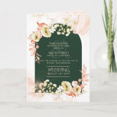 4pg Hispanic Bloemen Huwelijksprogramma Tweetalig  Kaart (Voorkant)