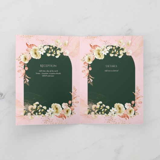 4pg Hispanic Floral Wedding Programme Bilingual Ch Kaart (Binnen)