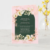 4pg Hispanic Floral Wedding Programme Bilingual Ch Kaart (Gele Bloem)